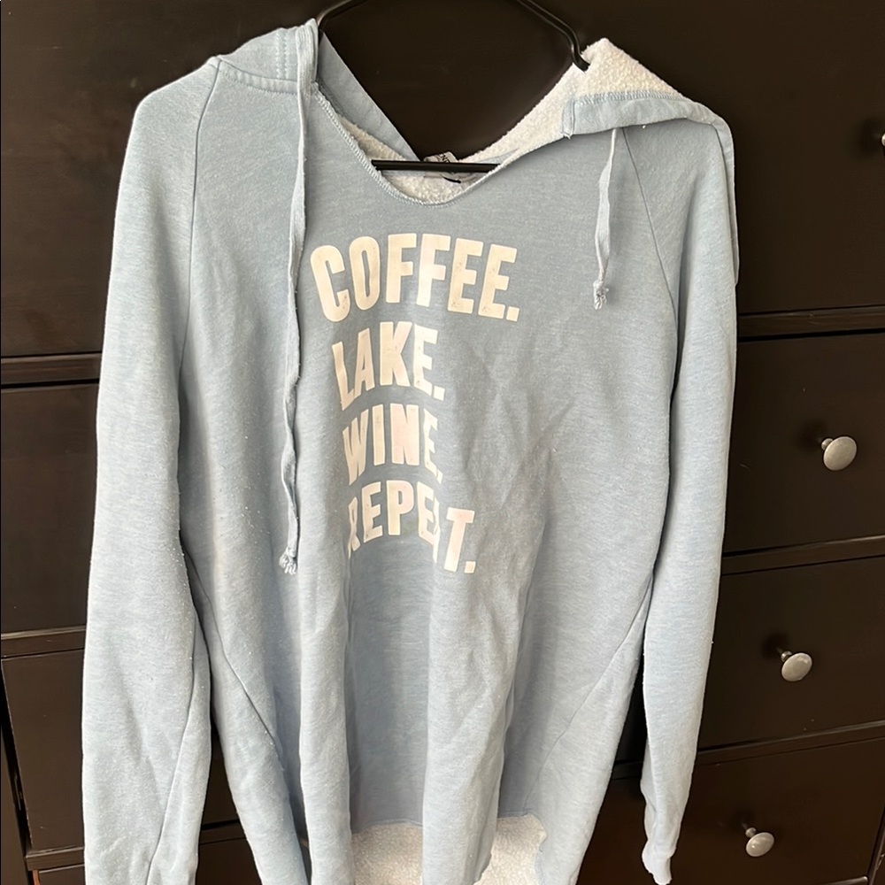 Coffee Lake Wine Repeat Graphic Hoodie